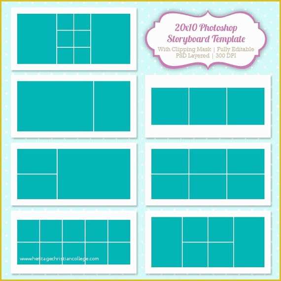 Free Photoshop Templates for Photographers Of Instant Download Storyboard Shop Templates 20x10