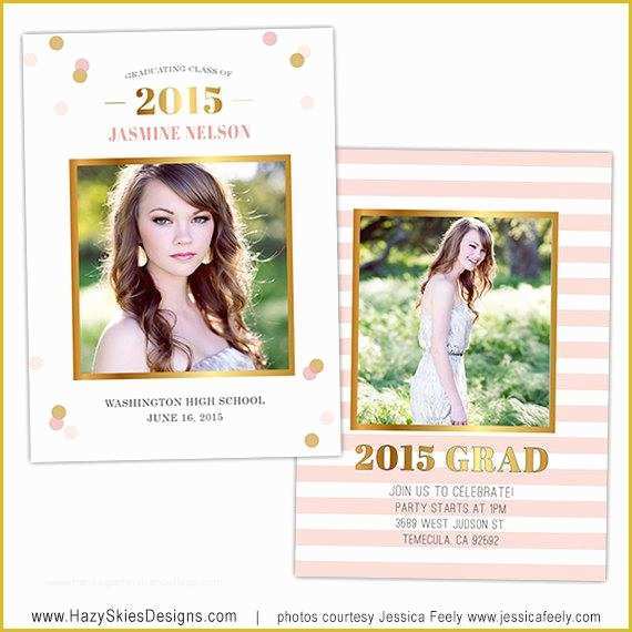 Free Photoshop Templates for Photographers Of Senior Graduation Announcement Card Template for Graphers