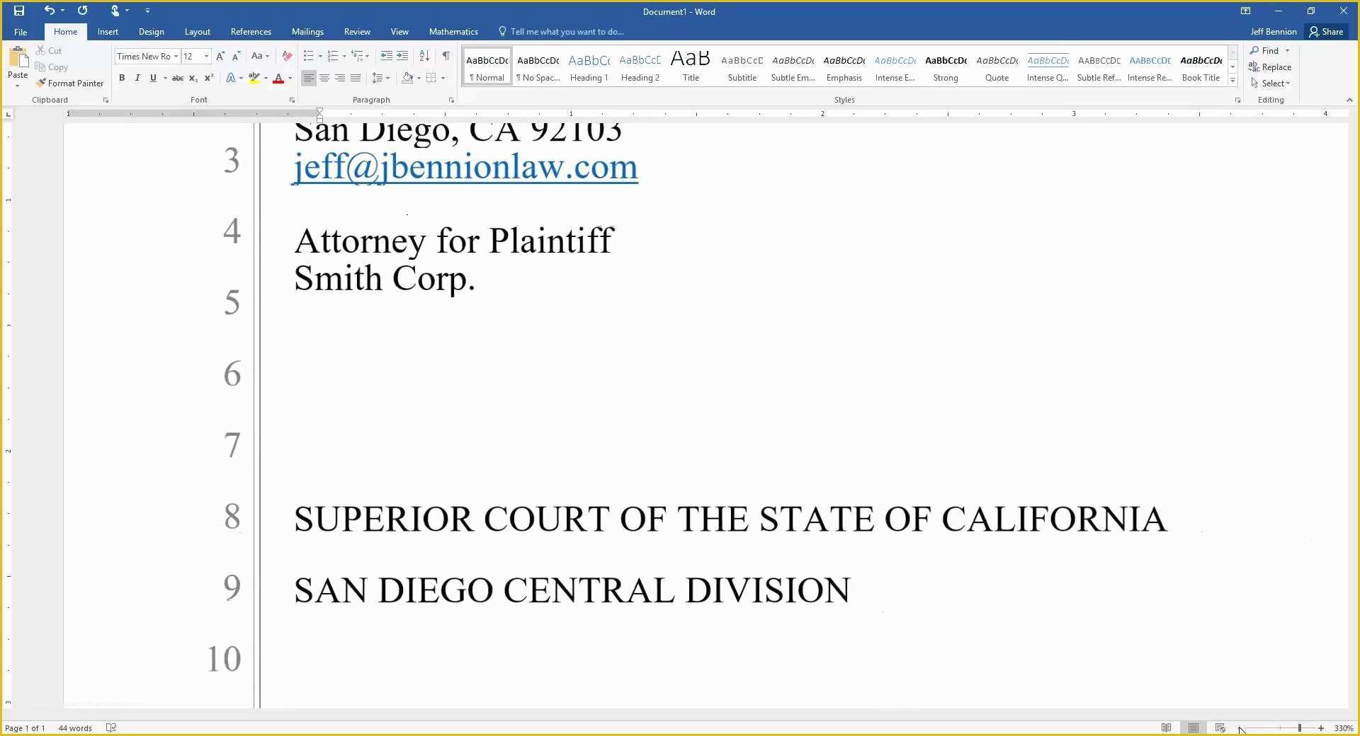 Free Pleading Paper Template Word Of How to Prepare and format A Legal Pleading In Word 2016