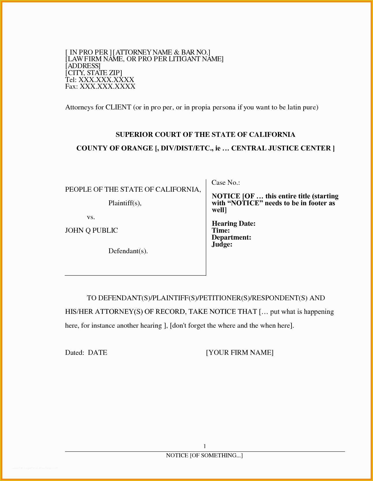 Free Pleading Paper Template Word Of Legal Pleading Template Professional Report