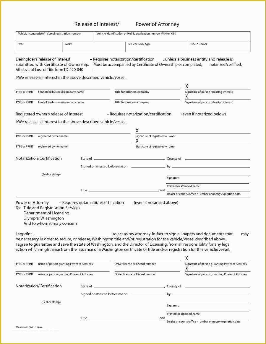 Free Poa Template Of 50 Free Power Of attorney forms & Templates Durable