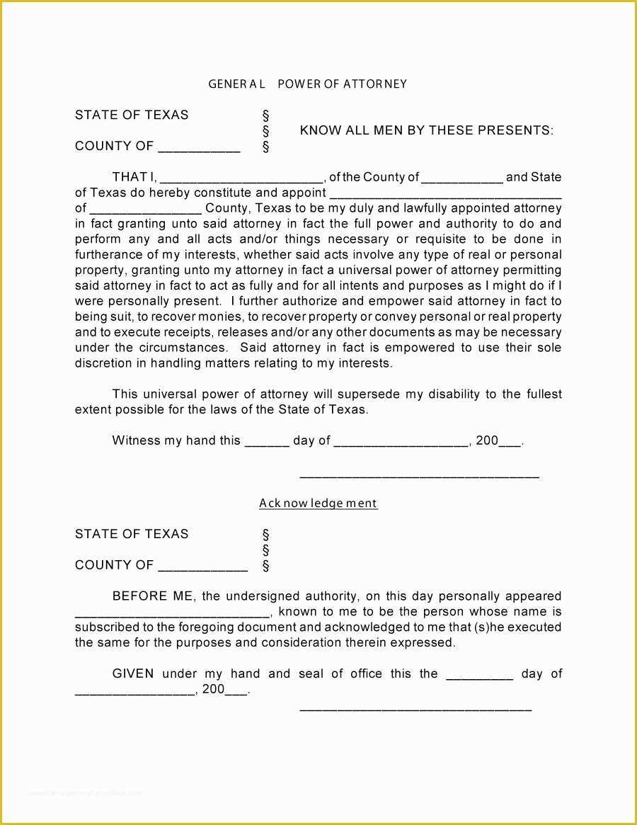 Free Poa Template Of 50 Free Power Of attorney forms &amp; Templates Durable