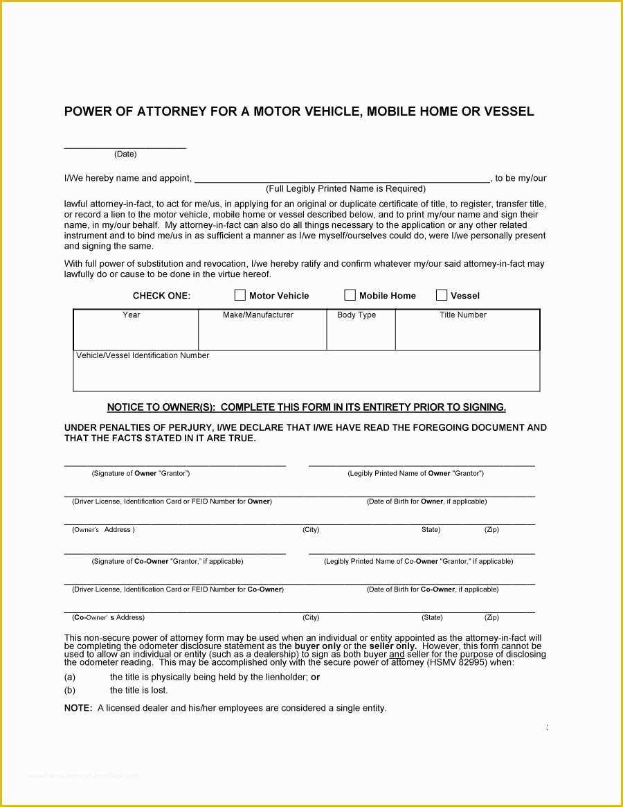 Free Poa Template Of 50 Free Power Of attorney forms & Templates Durable