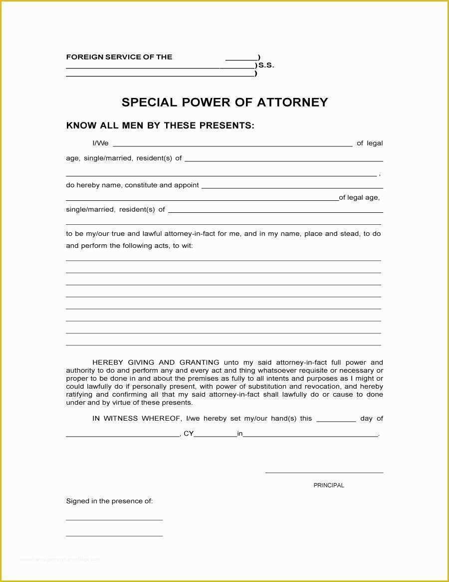 Free Poa Template Of 50 Free Power Of attorney forms & Templates Durable