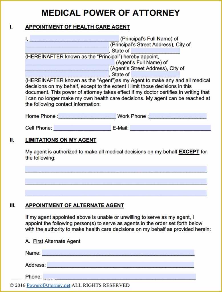 Free Poa Template Of Free Power Of attorney Templates In Fillable Pdf format