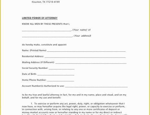 Free Poa Template Of Power Of attorney form