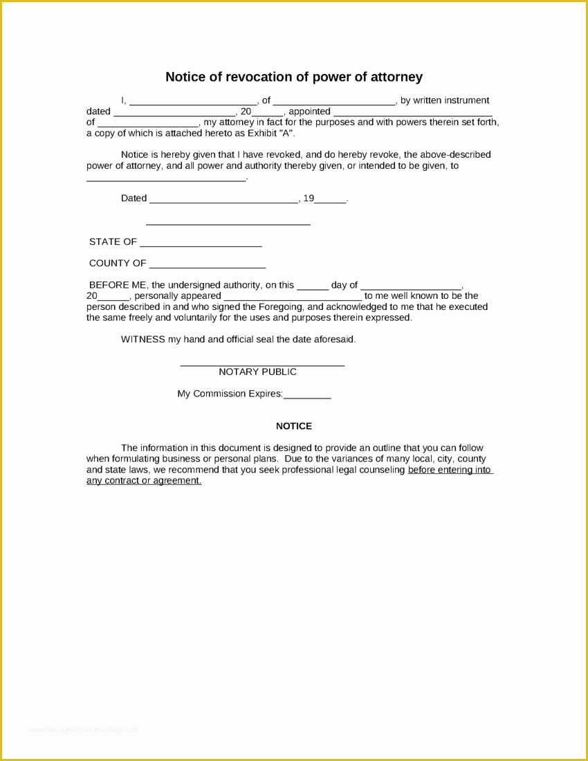 Free Poa Template Of Power Of attorney form