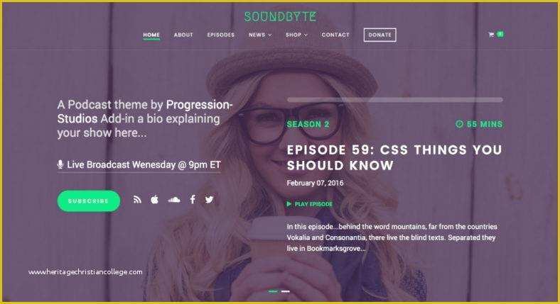 Free Podcast Website Template Of 11 Audio and Podcast Website themes Music Video Vlog