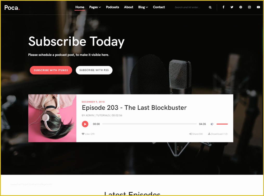 Free Podcast Website Template Of Free Cool Podcast Website HTML Template Designhooks