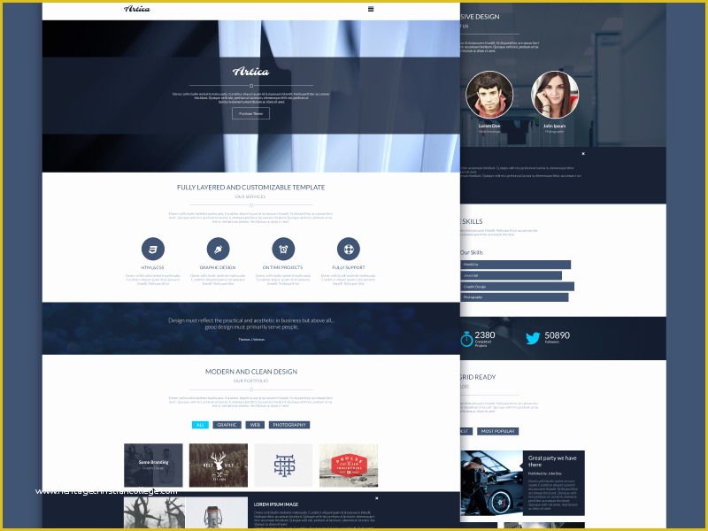 Free Podcast Website Template Of Freebie Artica Psd Web Template by Graphberry Dribbble