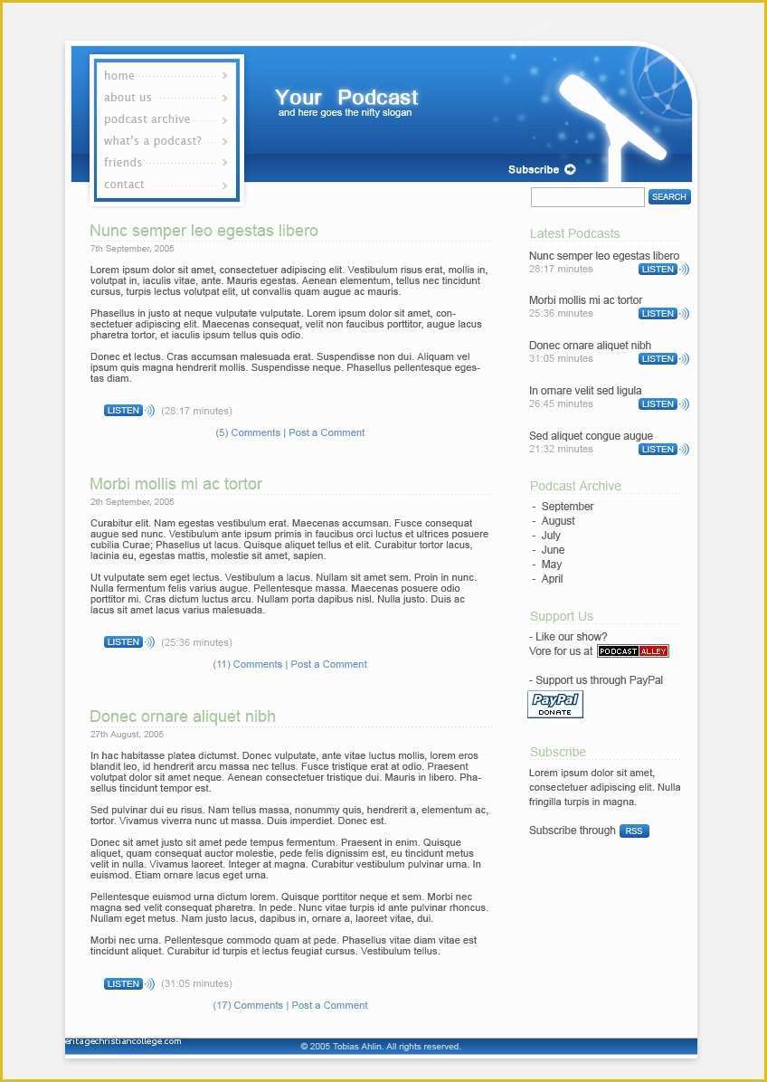 Free Podcast Website Template Of Podcast Template by Pannpann On Deviantart