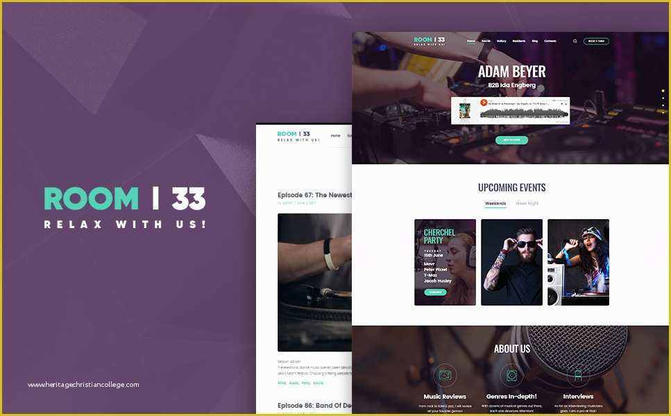 Free Podcast Website Template Of Room 33 Podcast & Audio Responsive Wordpress