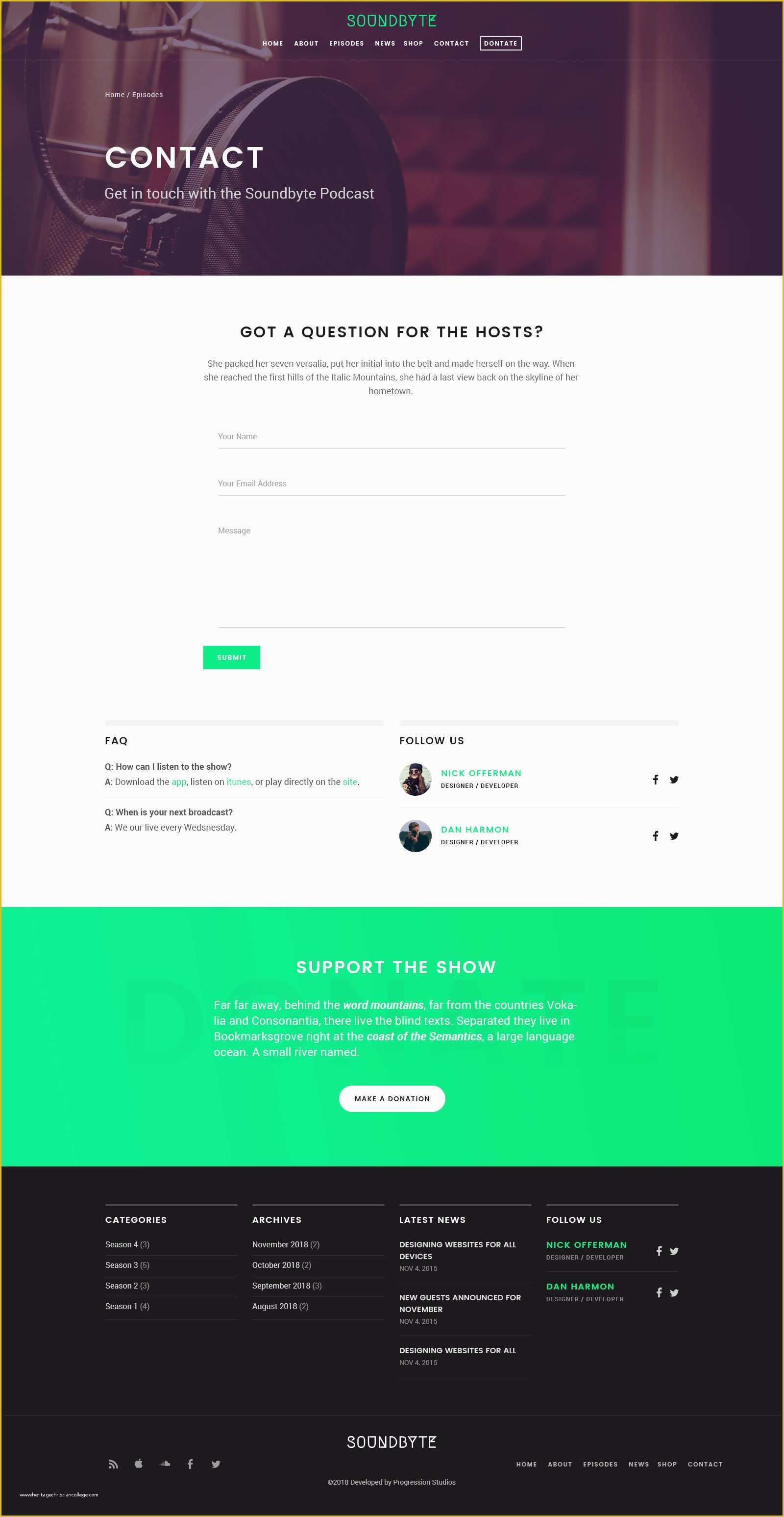 Free Podcast Website Template Of soundbyte Podcast Audio Psd Template by