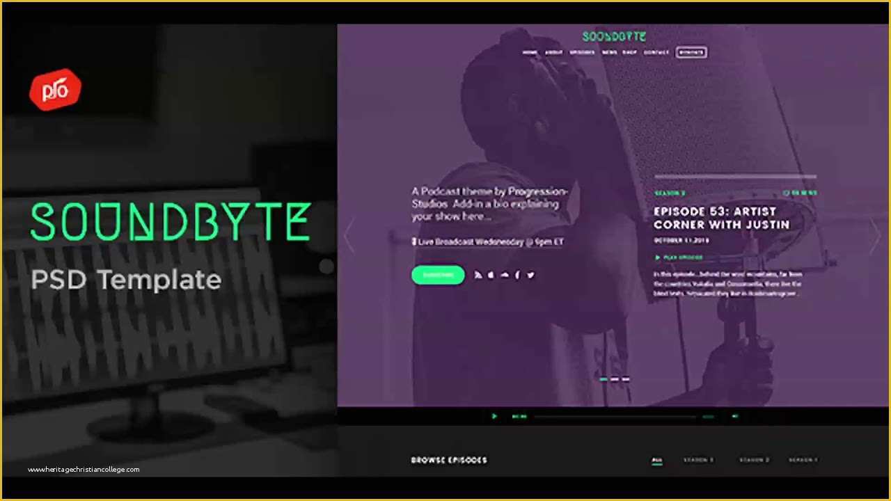 Free Podcast Website Template Of soundbyte Podcast Audio Psd Template