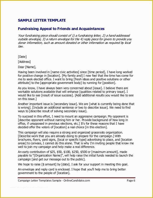 Free Political Campaign Letter Templates Of Political Campaign Letter Templates Sample