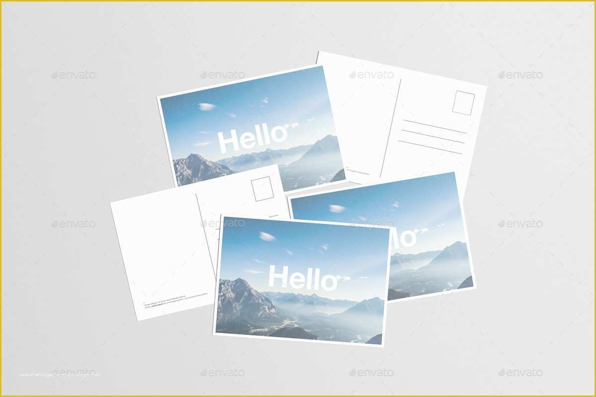 Free Postcard Template Of 14 Premium & Free Postcard Mock Ups In Psd