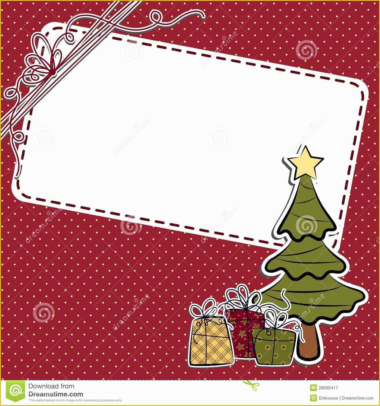 Free Postcard Template Of Cute Christmas Postcard Template Stock Vector Image