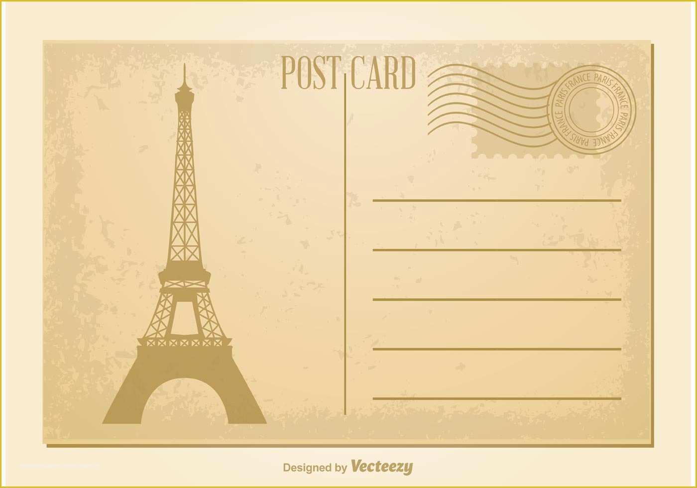 Free Postcard Template Of Vintage Postcard Vector Download Free Vector Art Stock