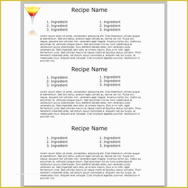 Free Postcard Templates for Word Of Free Editable Recipe Card Templates for Microsoft Word