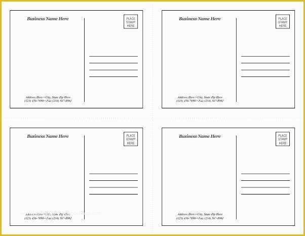 Free Postcard Templates for Word Of Postcard Template Word