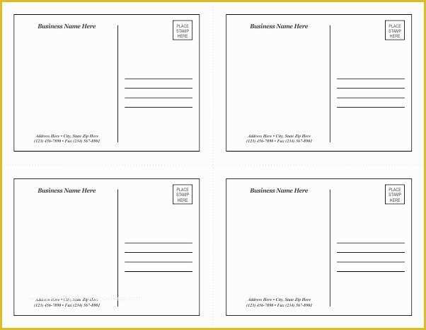 Free Postcard Templates for Word Of Postcard Template Word