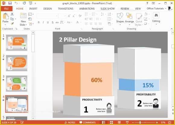 Free Powerpoint Bar Chart Templates Of Animated Graph Blocks Template for Powerpoint