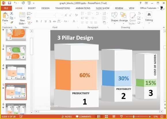 Free Powerpoint Bar Chart Templates Of Animated Graph Blocks Template for Powerpoint