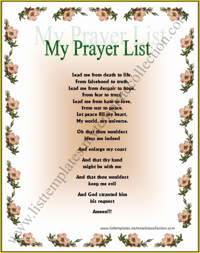 Free Prayer Request Card Templates Of 4 Best Of Free Printable Prayer List Free Prayer