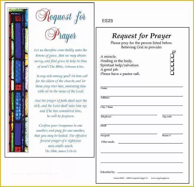 Free Prayer Request Card Templates Of Prayer Card Template