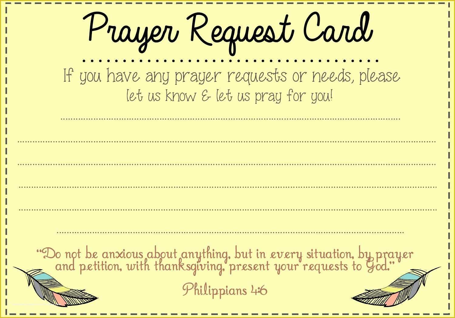 Free Prayer Request Card Templates Of Prayer Request Card Idea Mops Pinterest