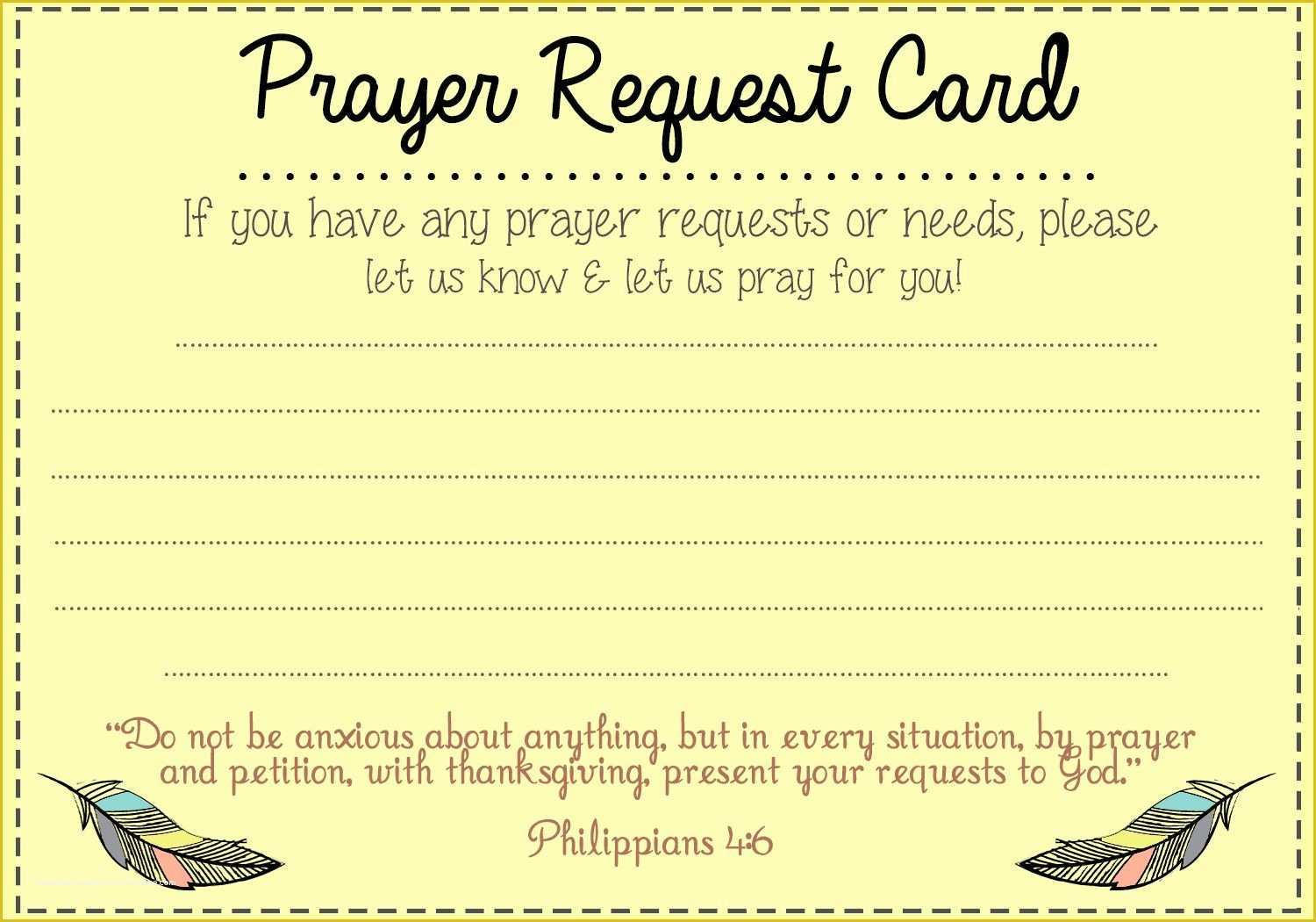 Free Prayer Request Card Templates