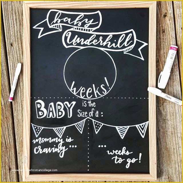 Free Pregnancy Announcement Templates Of Weekly Pregnancy Sign Chalkboard Pregnancy Template