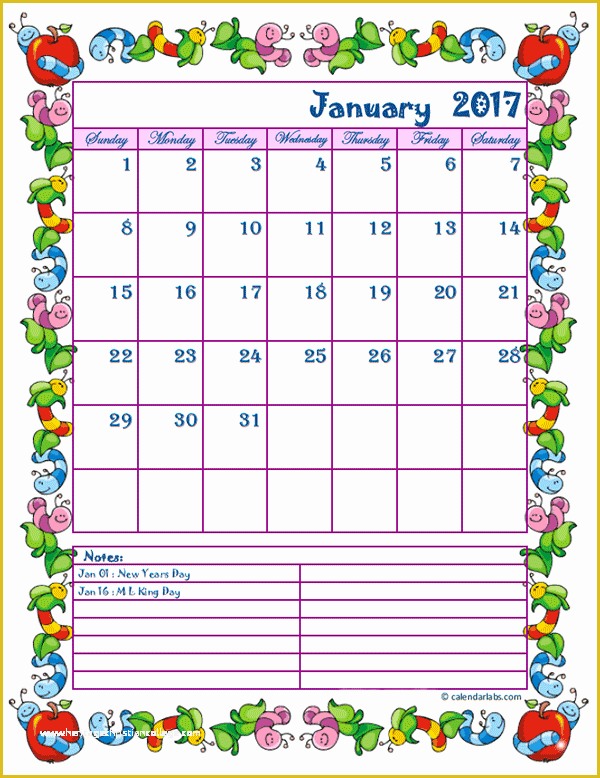 Free Preschool Calendar Templates 2017 Of 2017 Monthly Calendar Template Kid Kindergarten Kid Free