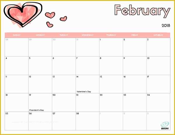 Free Preschool Calendar Templates 2017 Of 2018 Free Printable Calendar for Kids Imom