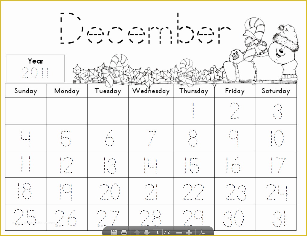 Free Preschool Calendar Templates 2017 Of December 2017 Calendar Kindergarten