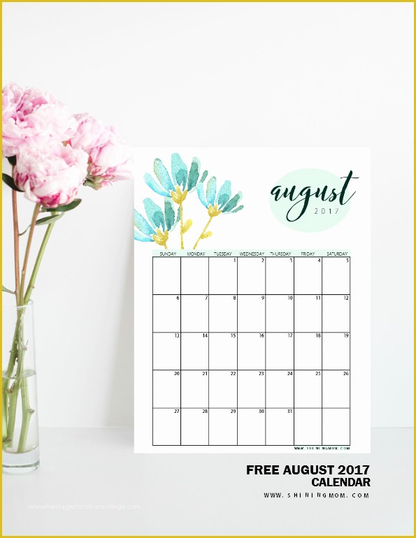 Free Preschool Calendar Templates 2017 Of Free Printable August 2017 Calendars 12 Awesome Designs