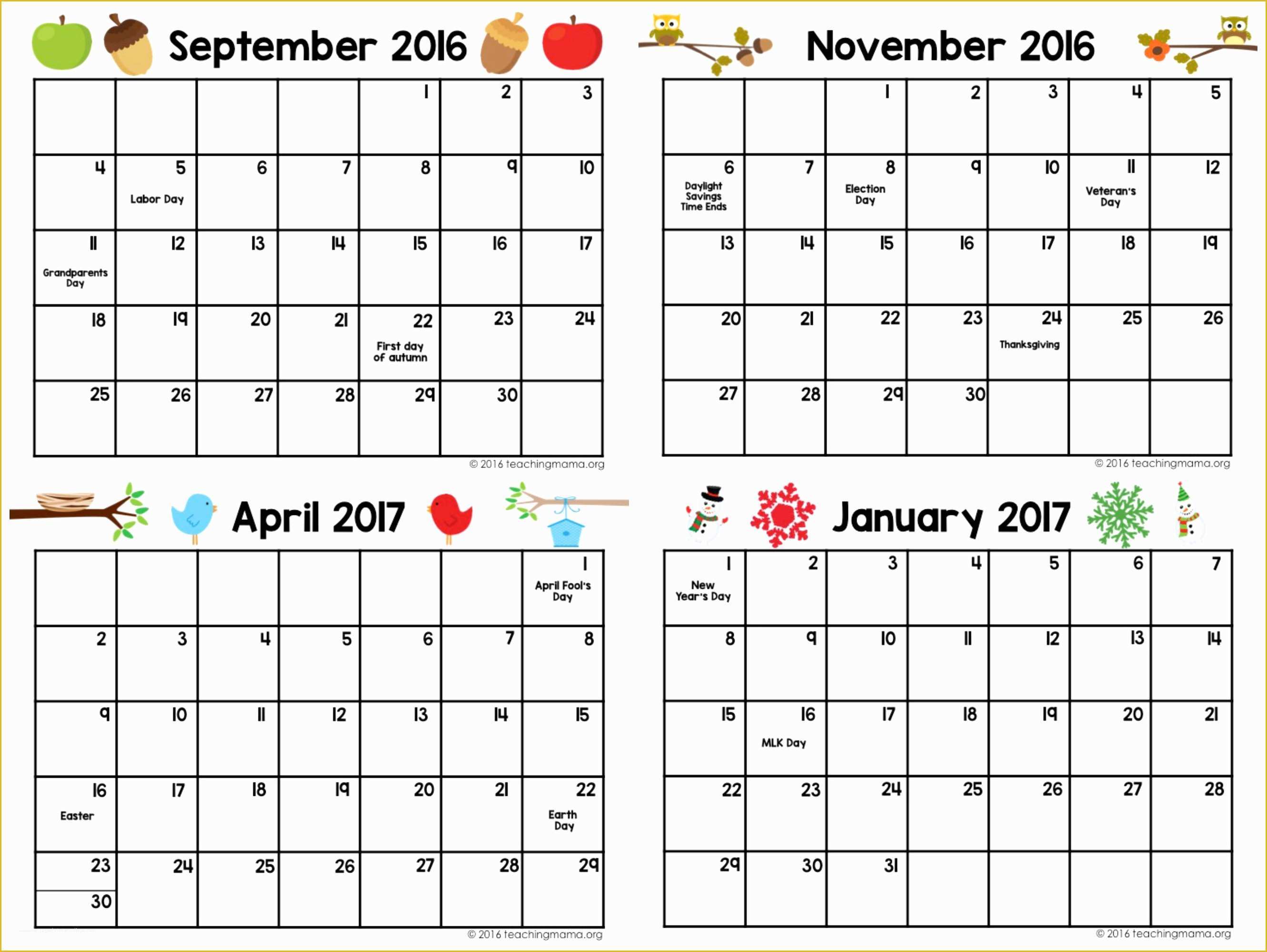 Free Preschool Calendar Templates 2017 Of Preschool Calendar Template Printables Printable Preschool