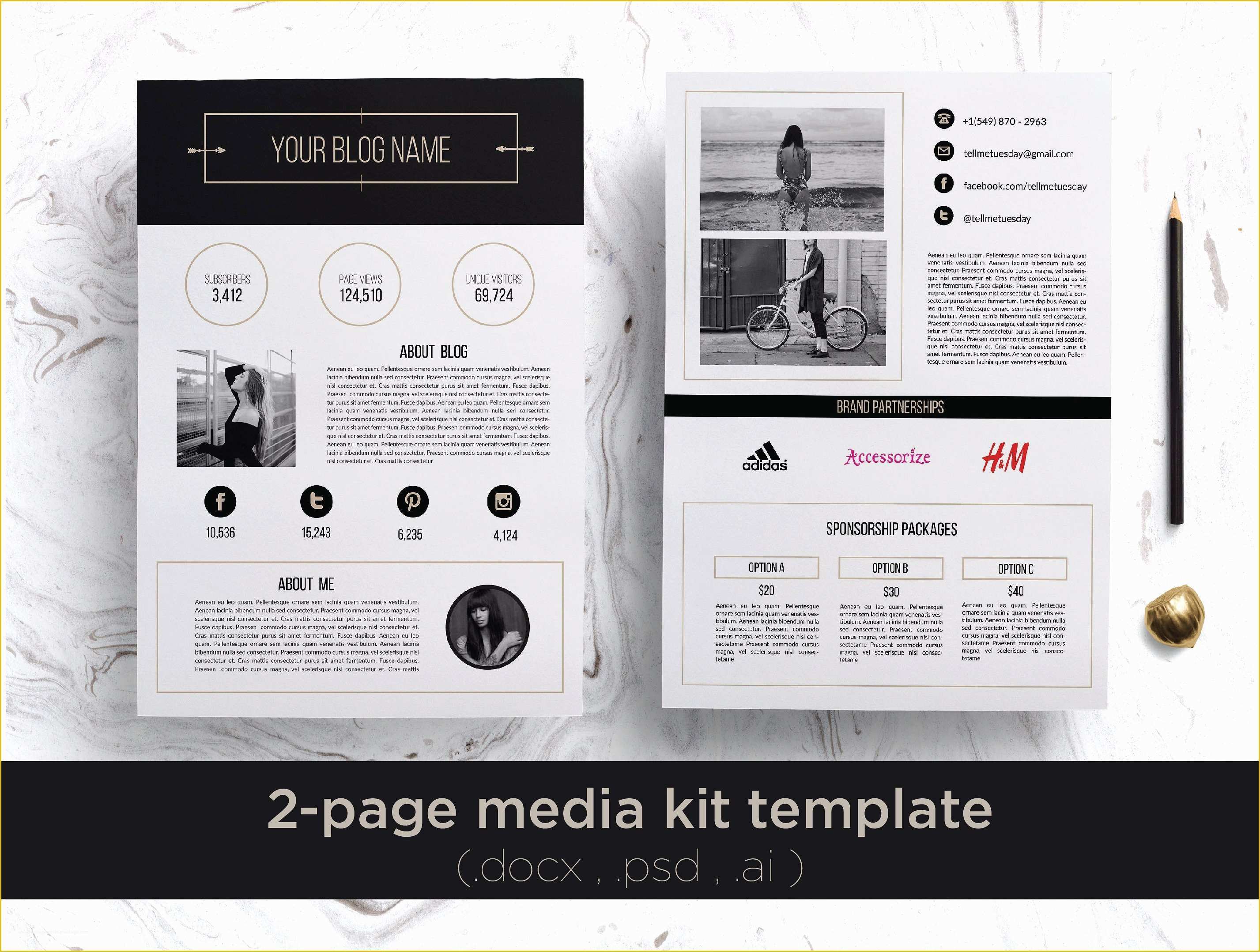 Free Press Kit Template Psd Of 2 Page Media Kit Template Stationery Templates