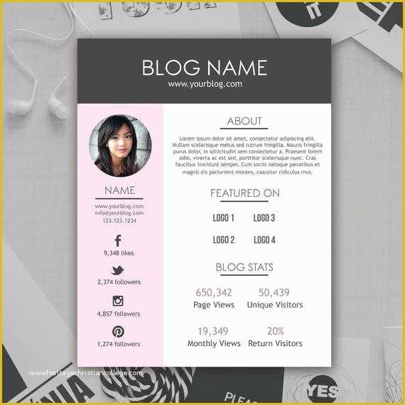 Free Press Kit Template Psd Of Blogger Media Kit Template Shop Psd Instant Download