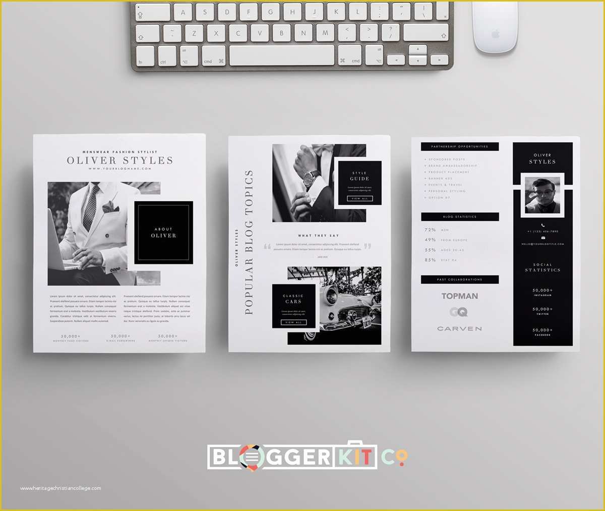 Free Press Kit Template Psd Of Dapper Three Page Media Kit Template