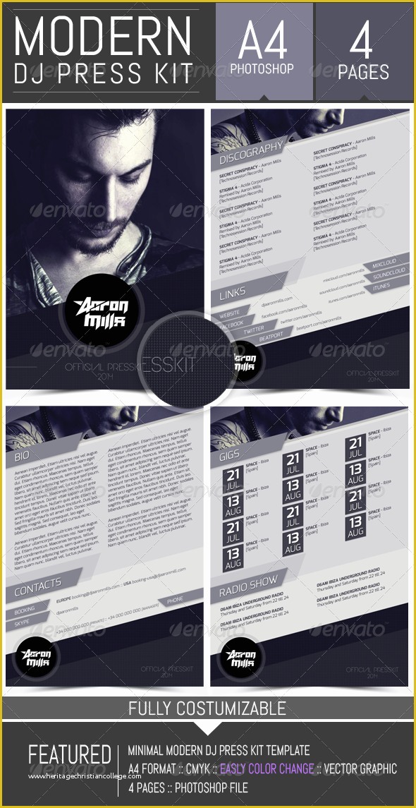 Free Press Kit Template Psd Of Dj and Musician Press Kit Resume Template