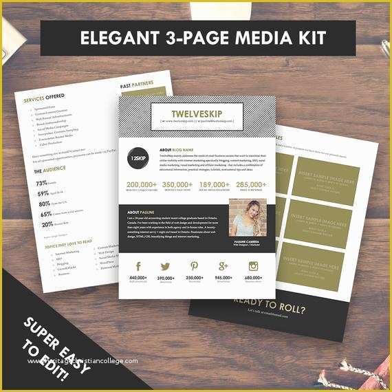 Free Press Kit Template Psd Of Elegant Blog Media Kit Template Press Kit 3 Pages