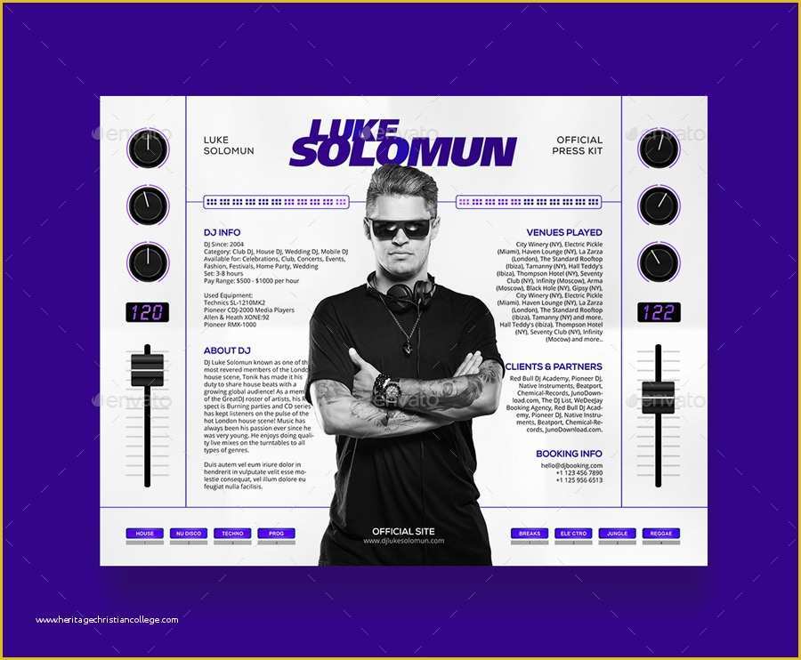 Free Press Kit Template Psd Of Madjestik Dj Press Kit Dj Resume Dj Rider Psd