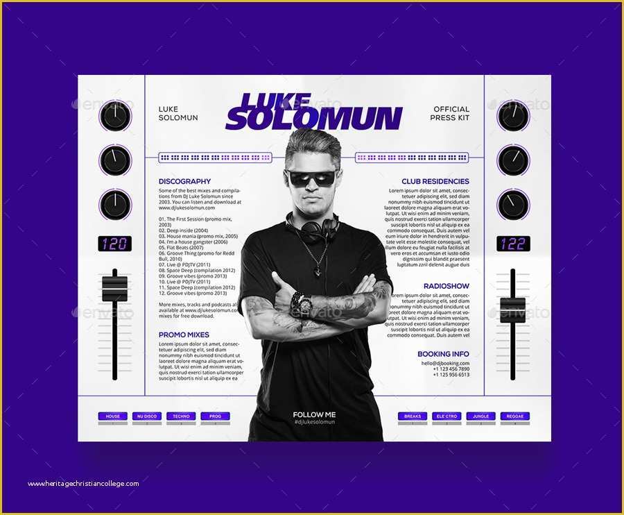 Free Press Kit Template Psd Of Madjestik Dj Press Kit Resume Rider Psd Template by On