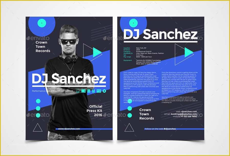 Free Press Kit Template Psd Of Prodj Dj Press Kit Rider Resume Psd Template by