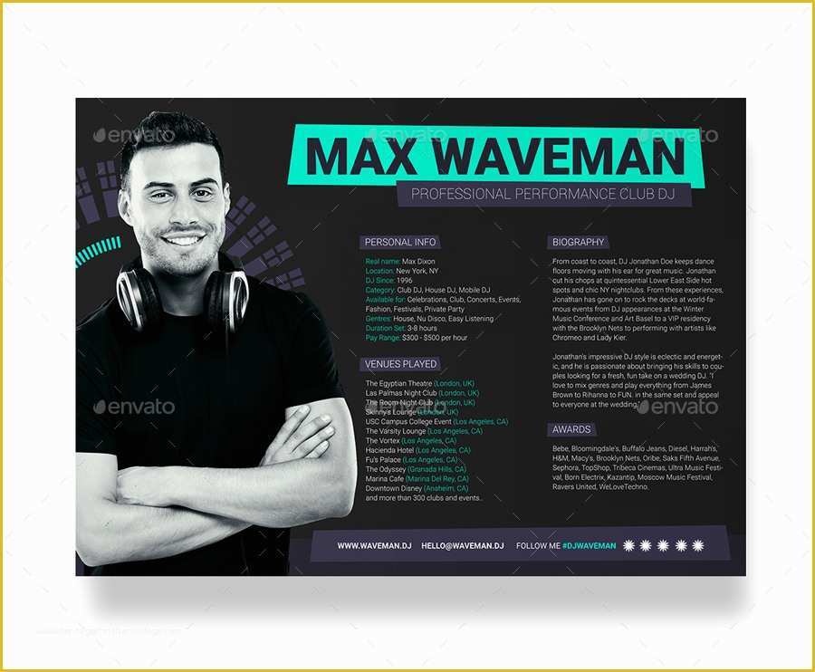 Free Press Kit Template Psd Of Prodj Dj Press Kit Rider Resume Psd Template by