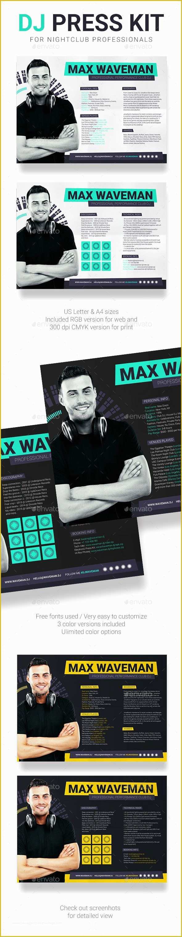 Free Press Kit Template Psd Of Prodj Dj Press Kit Rider Resume Psd Template