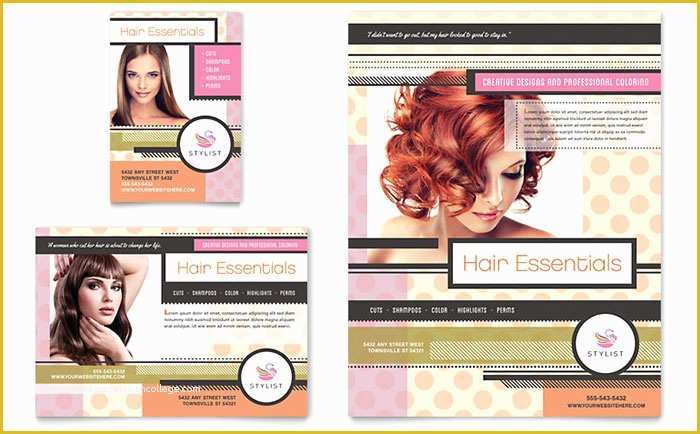 Free Print Ad Templates Of Hairstylist Flyer & Ad Template Design