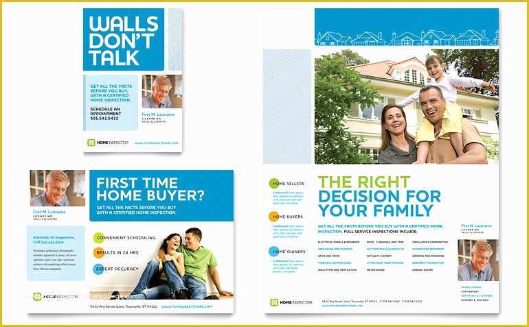 Free Print Ad Templates Of Home Inspection &amp; Inspector Flyer &amp; Ad Template Word