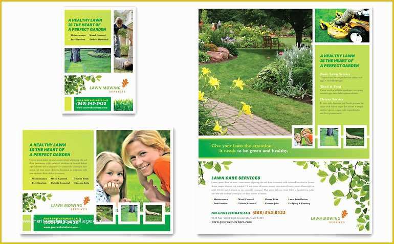 Free Print Ad Templates Of Lawn Mowing Service Flyer & Ad Template Word & Publisher